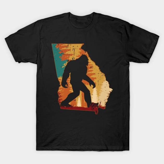 Bigfoot Retro Vintage Sasquatch Georgia T-Shirt by ryanjaycruz